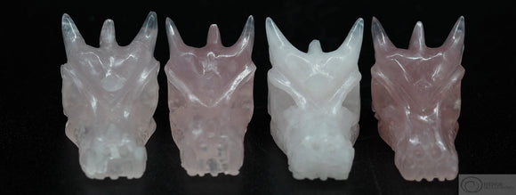 Rose Quartz Dragon Skulls