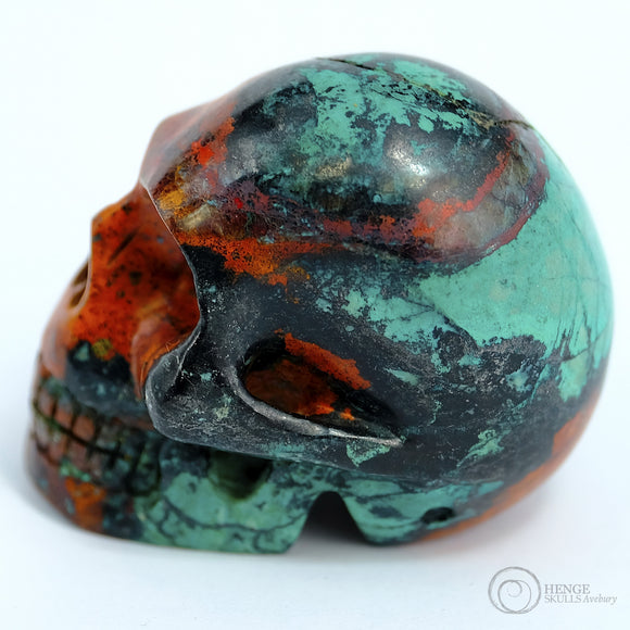 Sonora skull - green & orange