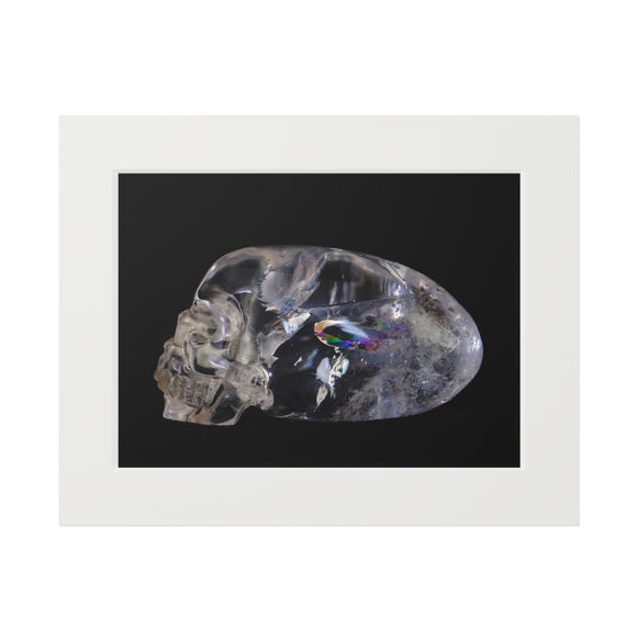 Rainbow Quarts Skull -  Fine Art Print and Passepartout Paper Frame