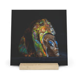 Ammonite Being - Print with Wooden Stand