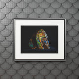 Ammolite Being -  Fine Art Print and Passepartout Paper Frame