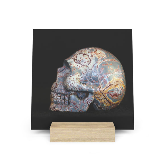 Dendritic Mirror - Print with Wooden Stand