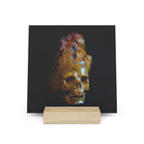 Mookaite Skull - Print with Wooden Stand