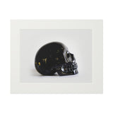 Black Quartz Skull  -  Fine Art Print and Passepartout Paper Frame