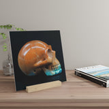 Sedona Jasper Skull - Print with Wooden Stand