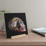Dendritic Skull - Print with Wooden Stand