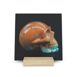 Sedona Jasper Skull - Print with Wooden Stand