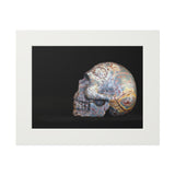 Dendritic Mirror Skull  -  Fine Art Print and Passepartout Paper Frame