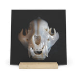 Agate Jaguar Skull - Print with Wooden Stand