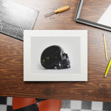 Black Quartz Skull  -  Fine Art Print and Passepartout Paper Frame