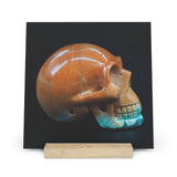 Sedona Jasper Skull - Print with Wooden Stand