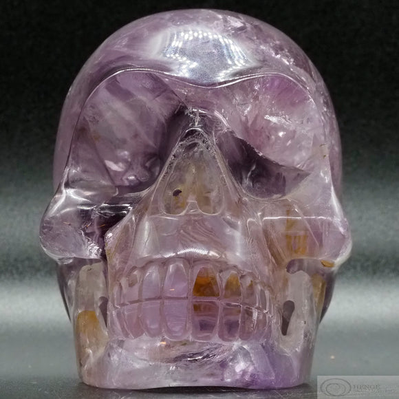 Amethyst with Hematite Inclusions Human Skull (Am34)