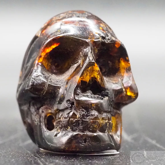 Blue Amber Human Skull (BAm03)