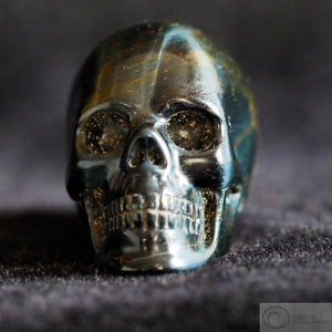 Blue Tiger Eye Human Skull (BTE06)