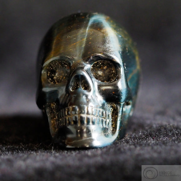 Blue Tiger Eye Human Skull (BTE06)