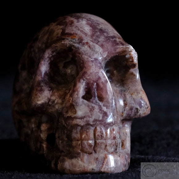 Chevron Amethyst Human Skull