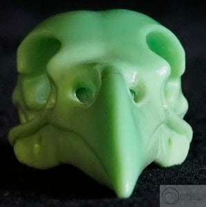 Chrysoprase Raven Skull