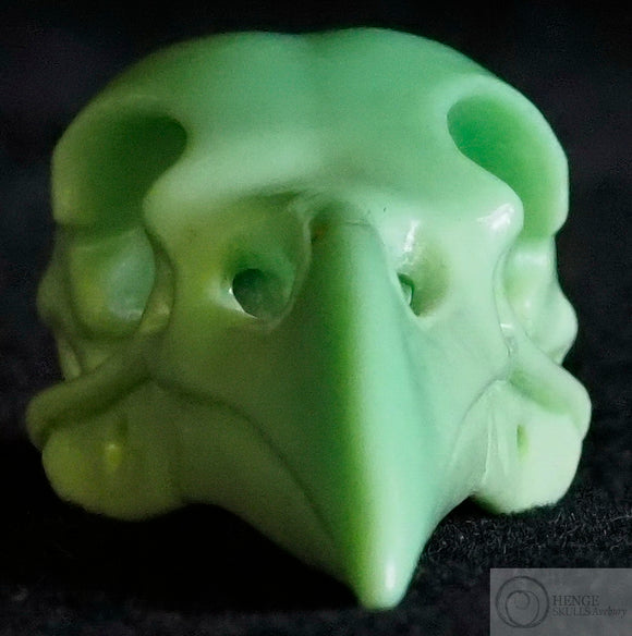 Chrysoprase Raven Skull