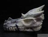 Green Marble Dragon Skull