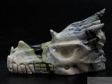 Green Marble Dragon Skull