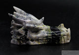 Green Marble Dragon Skull
