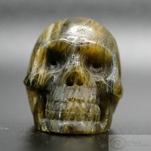 Green Tourmaline Human Skull