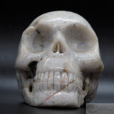 Moonstone with Green Tourmaline Human Skull