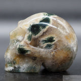 Moss Agate Human Skull