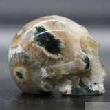 Moss Agate Human Skull