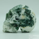 Moss Agate Human Skull