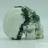 Moss Agate Human Skull