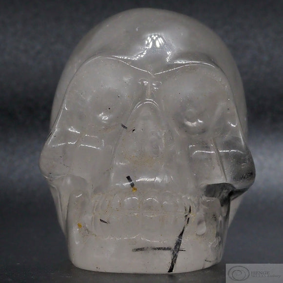 Quartz and Black Tourmaline Human Skull (QBT05)