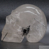 Quartz and Black Tourmaline Human Skull (QBT05)