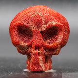 Red Coral Human Skull
