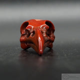Red Jasper Raven Skull