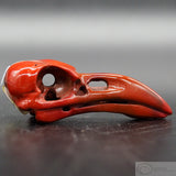 Red Jasper Raven Skull