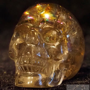 Rutilated Citrine Human Skull