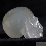 Rutilated Quartz and Green Tourmaline Human Skull (RQT01)