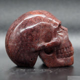 Strawberry Quartz Human Skull