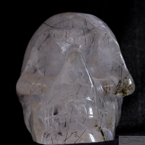 Tourmalinated Quartz Human Skull (TQ04)