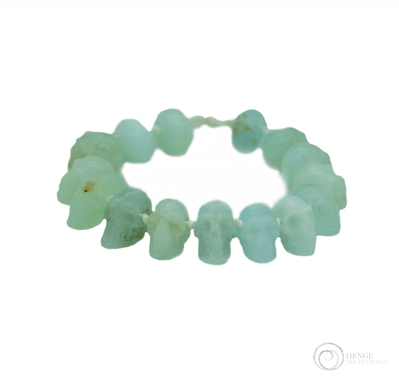 Aquamarine Human Skull Bracelet